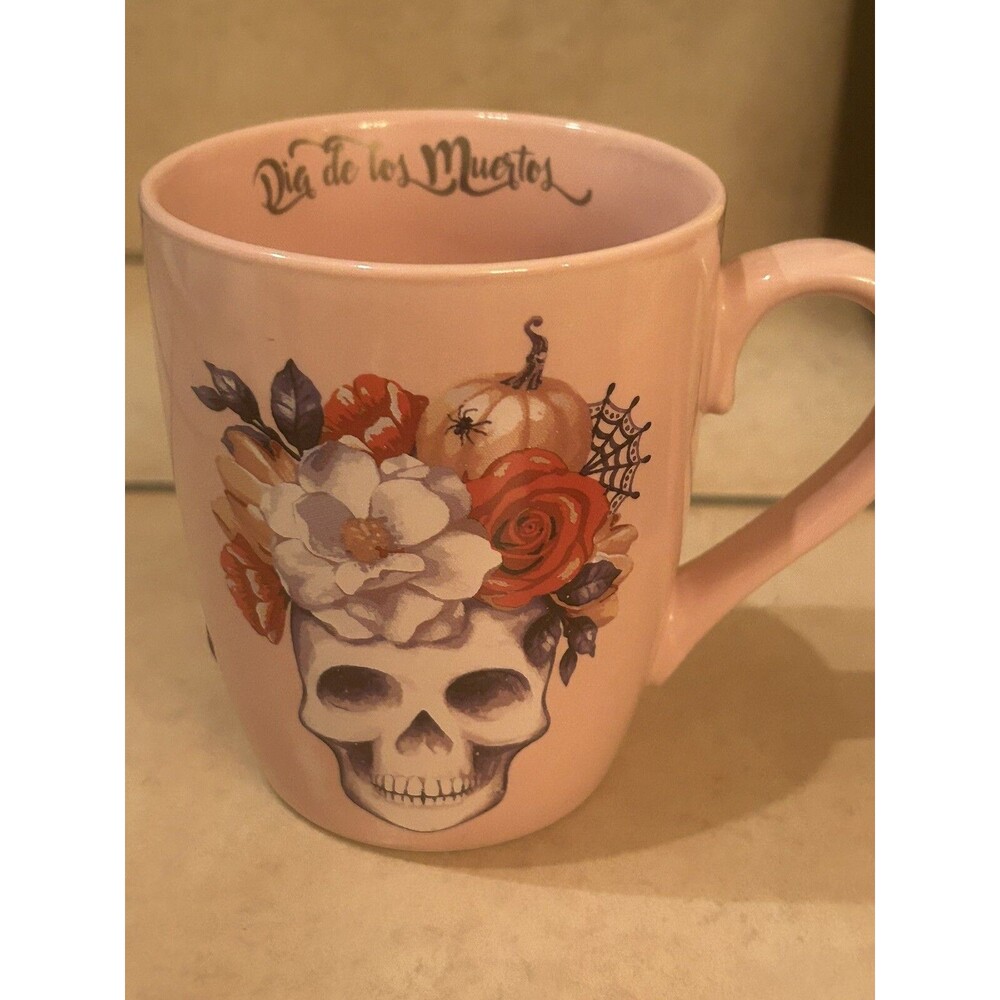 Dia De Los Muertos 11oz Coffee Mug Sugar Skulls Mug Pink Dia de Los Muertos